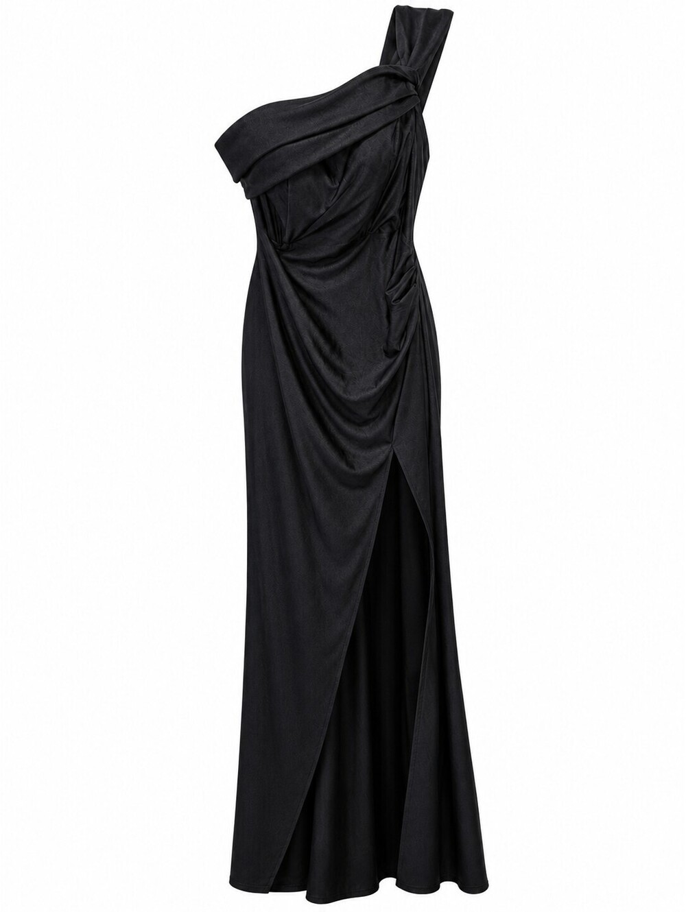Aoshababi Women's One-Shoulder Black Maxi Dress XL